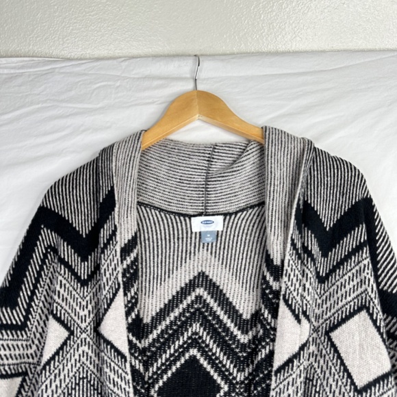 Old Navy Women's Gray‎ Patterned Shawl Collar Open Front Cardigan Size Medium - Picture 3 of 7